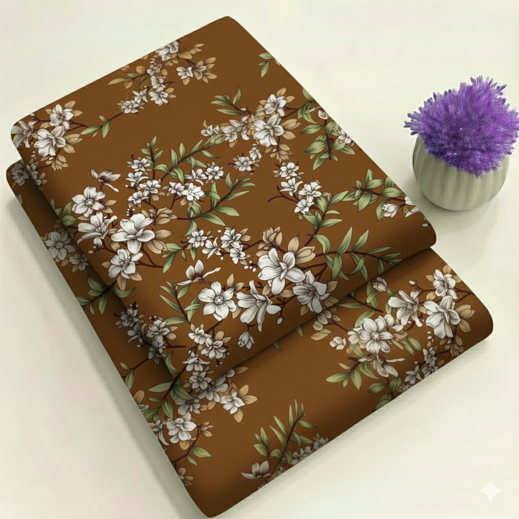 Khaddar floral  Print 2-Piece Unstitched Suit (D-121)