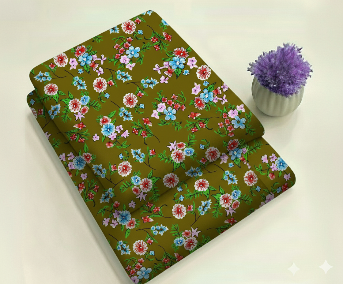 Khaddar floral Print 2-Piece Unstitched Suit (D-151)