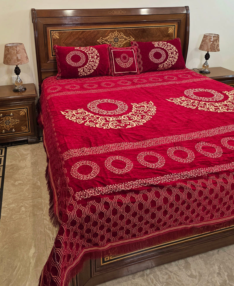 Velvet Bedsheet -Red