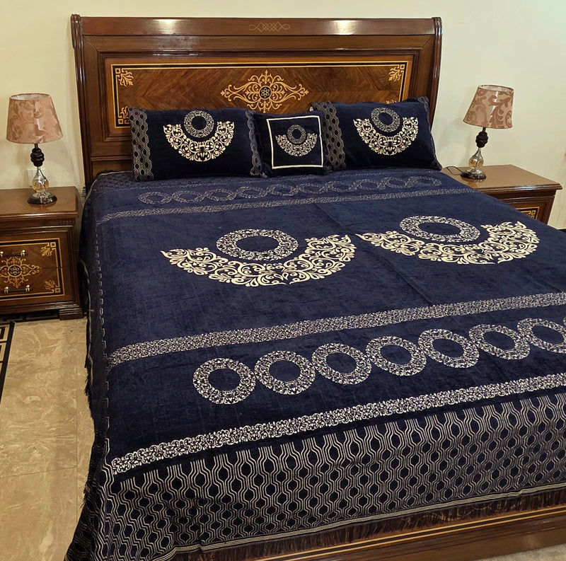 Velvet Bedsheet - Blue