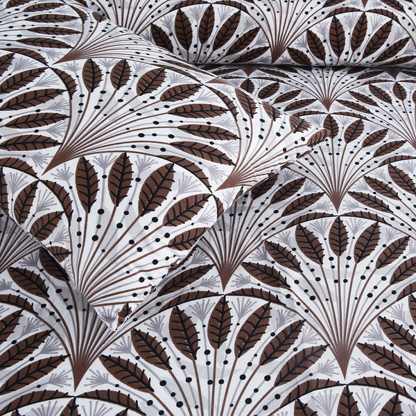 Brown Feather Bloom Bedsheet Set