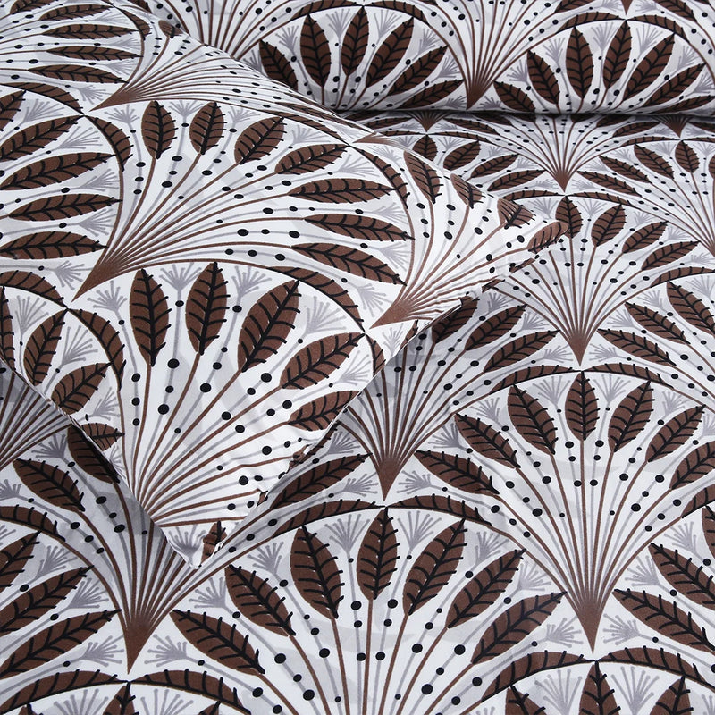 Brown Feather Bloom Bedsheet Set