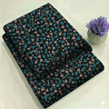 Black with Blue Nocturne Bloom Floral Print 2-Piece Unstitched Suit (D-376)