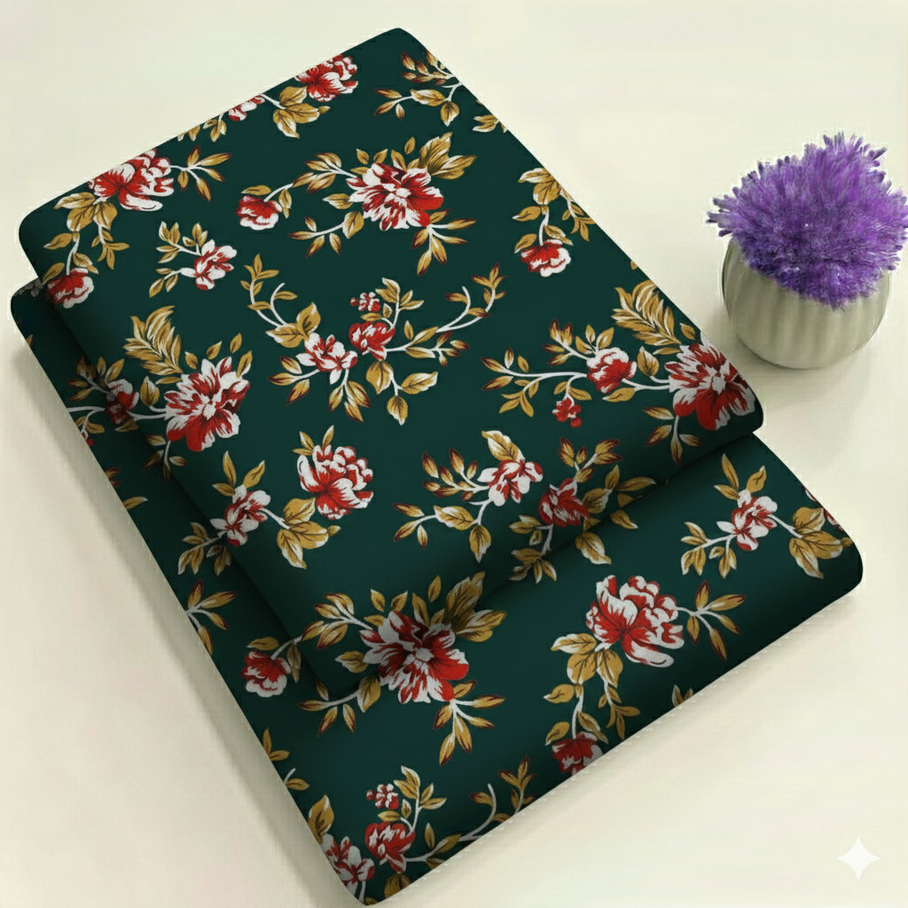 Khaddar  floral Print 2-Piece Unstitched Suit (D-141)