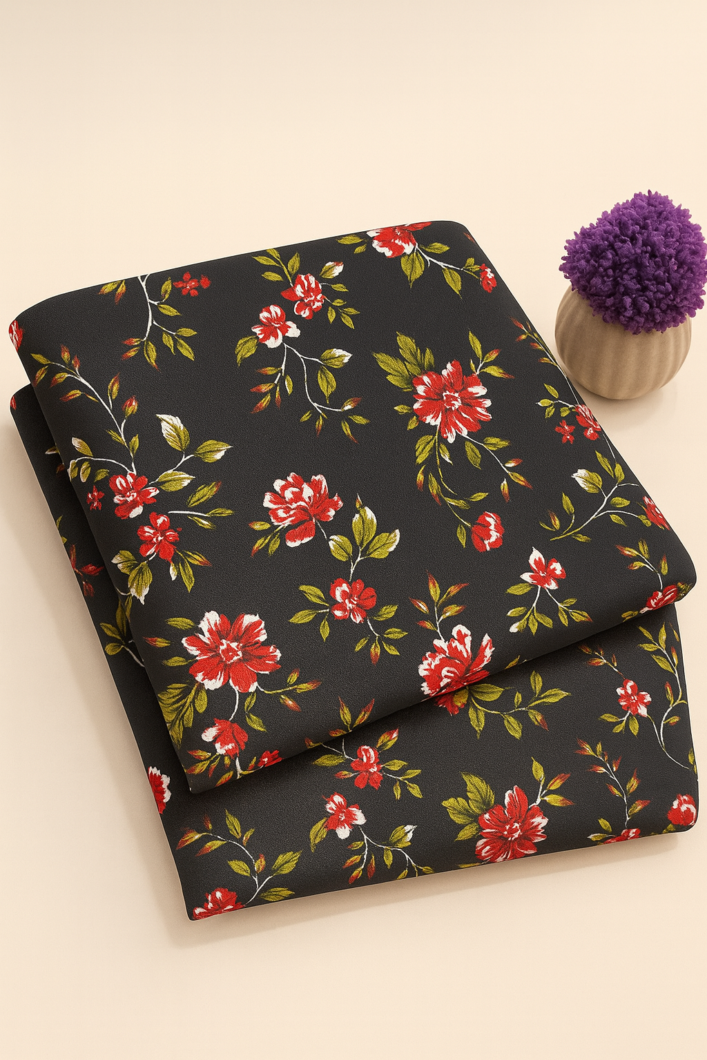 Khaddar floral Print 2-Piece Unstitched Suit (D-261)