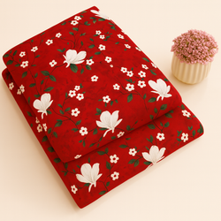 Red Spring Meadow Floral Print 2-Piece Unstitched Suit (D-353)