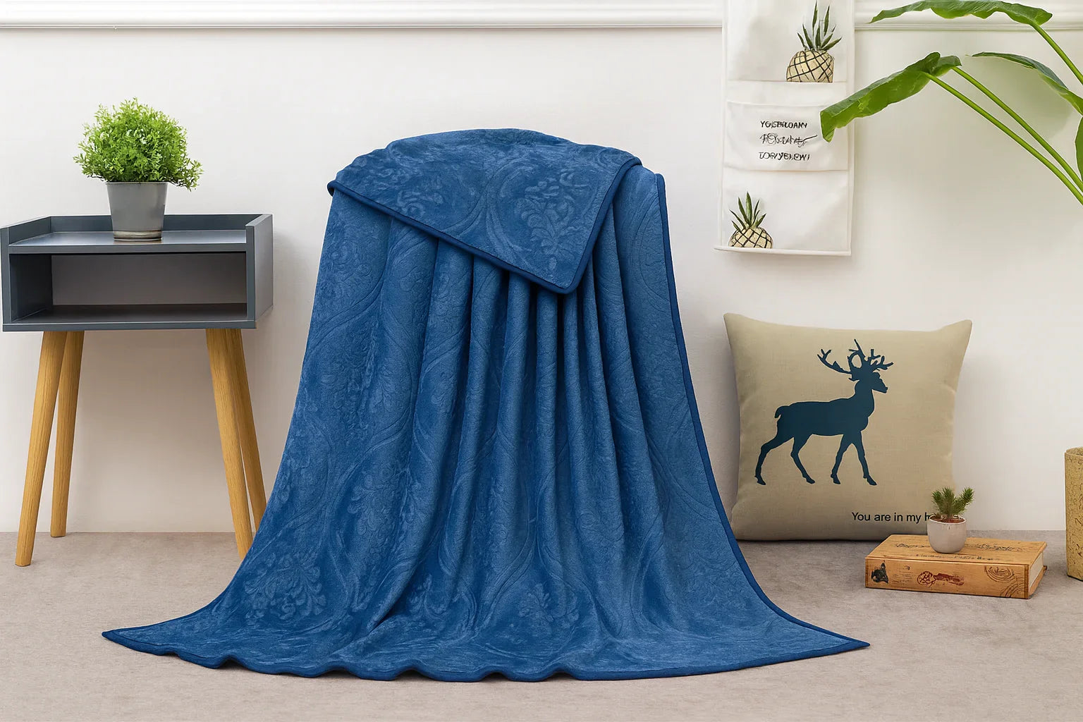 Sky Blue Plush Blanket COTTON CRAFT