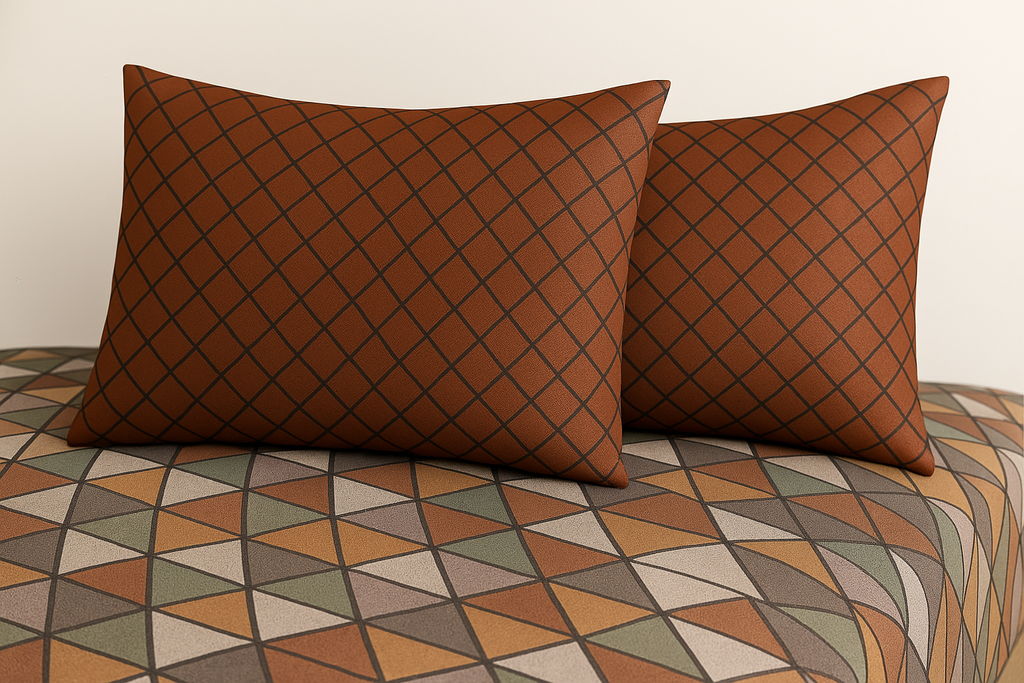 Multicolor Geometric Pattern Cotton Bedsheet COTTON CRAFT