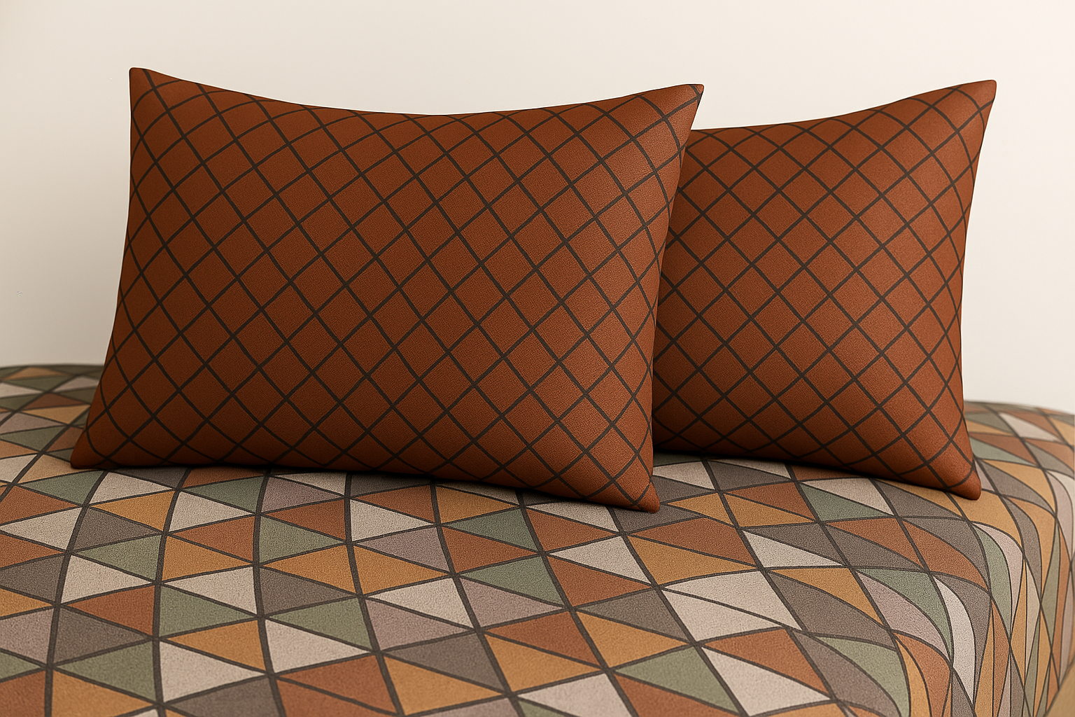 Multicolor Geometric Pattern Cotton Bedsheet COTTON CRAFT