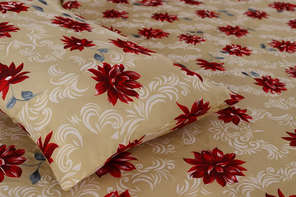 Tan & Red Floral Set COTTON CRAFT