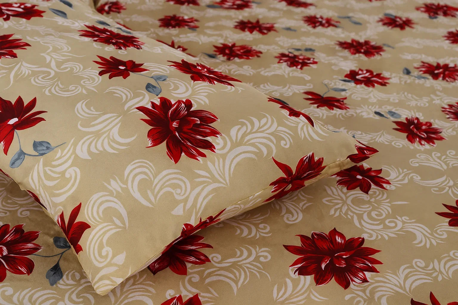 Tan & Red Floral Set COTTON CRAFT