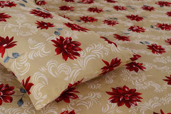 Tan & Red Floral Set