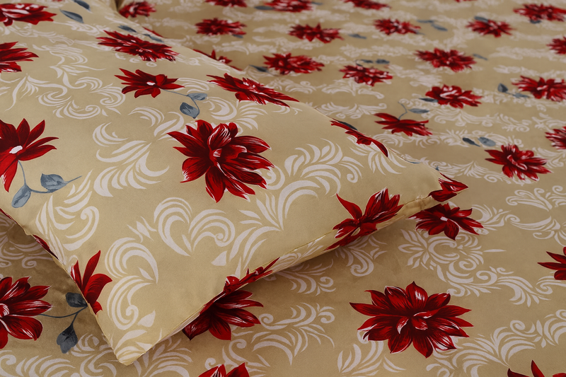 Tan & Red Floral Set
