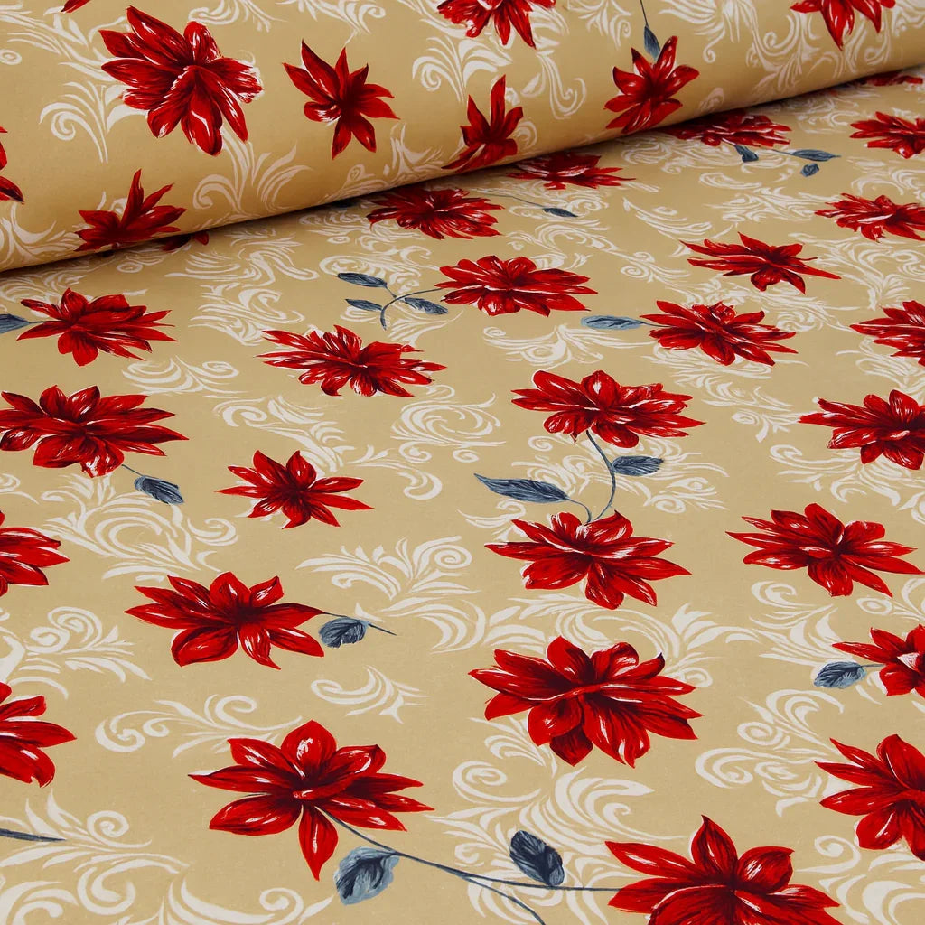 Tan & Red Floral Set COTTON CRAFT