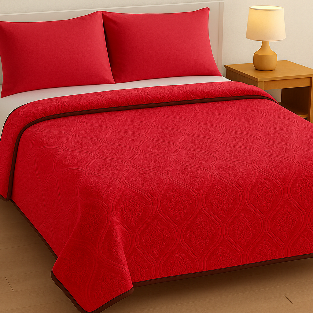 Pink Red Plush Blanket COTTON CRAFT