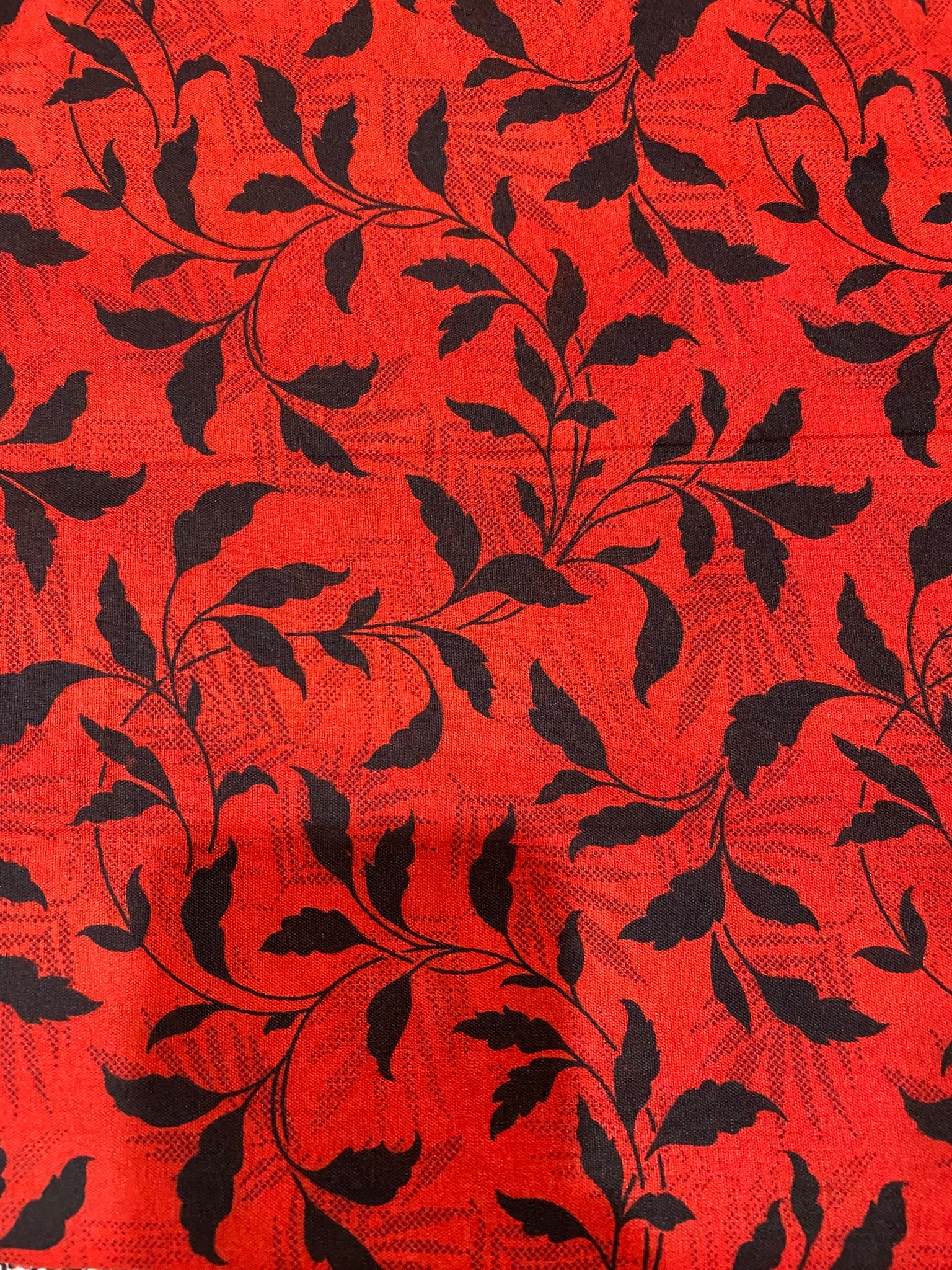 Sunlit Leaves Red Print 2-Piece Unstitched Suit (D-320) COTTON CRAFT