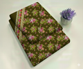 Olive Green with Lace Borders Floral Print 2-Piece Unstitched Suit (D-398)