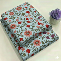 Powder Blue Base with Rose Pink Blooms Floral Print 2-Piece Unstitched Suit (D-351)