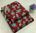 Maroon Floral Set with Contrast Border Booti Print 2-Piece Unstitched Suit (D-400)