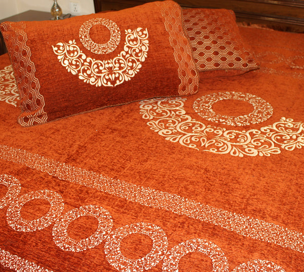 Velvet Bedsheet - Burnt Orange