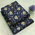 Premium Navy Blue & Gold Botanical 2-Piece Unstitched Suit (D-389)