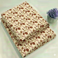 Walnut Brown and Cream Floral Print Fabric 2-Piece Unstitched Suit (D-384)