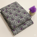 Purple Paisley & Slate Grey Floral Print Fabric 2-Piece Unstitched Suit (D-383)