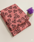 Blush Pink Maple Leaf Floral Print Fabric 2-Piece Unstitched Suit (D-390)