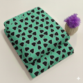 Stylized heart-shaped leaves on Mint Green Floral Print Fabric 2-Piece Unstitched Suit (D-410)