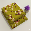 Olive Green & Violet Meadow Floral Print Fabric 2-Piece Unstitched Suit (D-407)