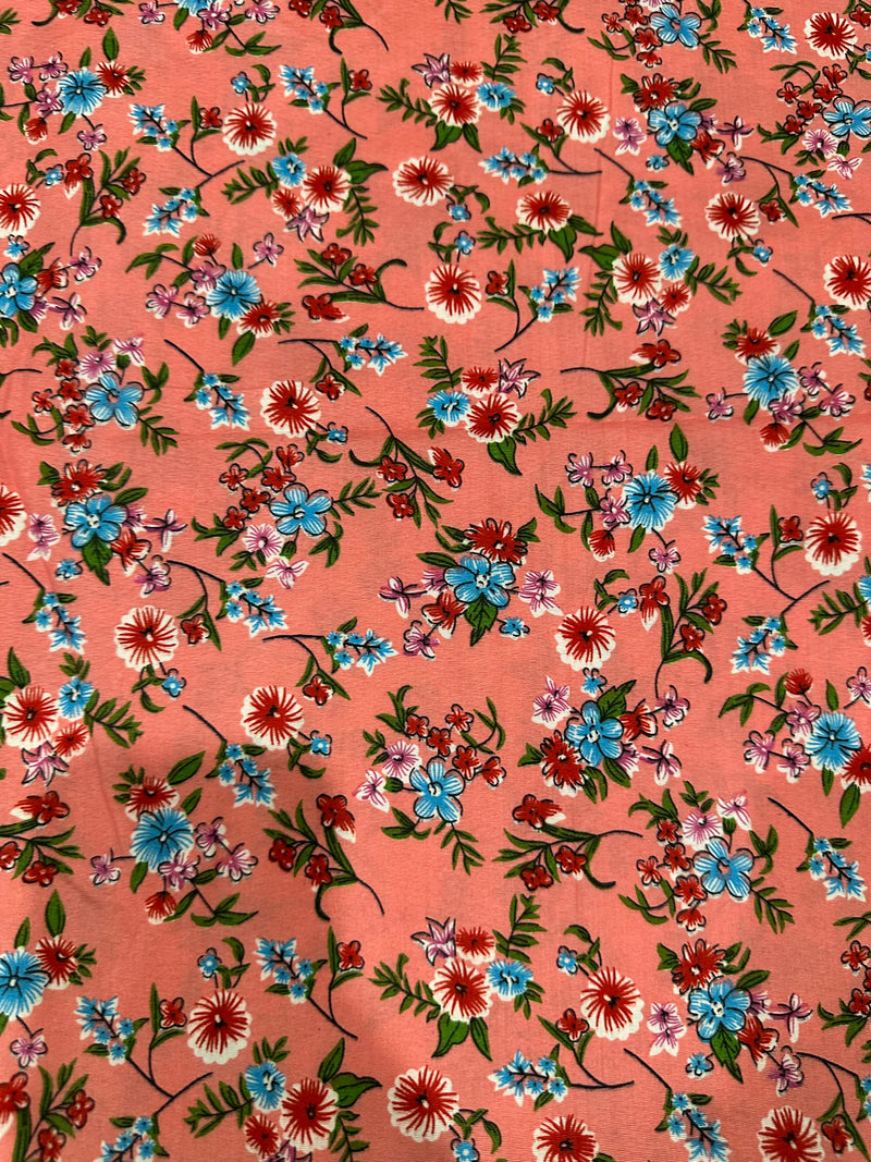 Pink Elegant Blossom Print 2-Piece Unstitched Suit (D-279)