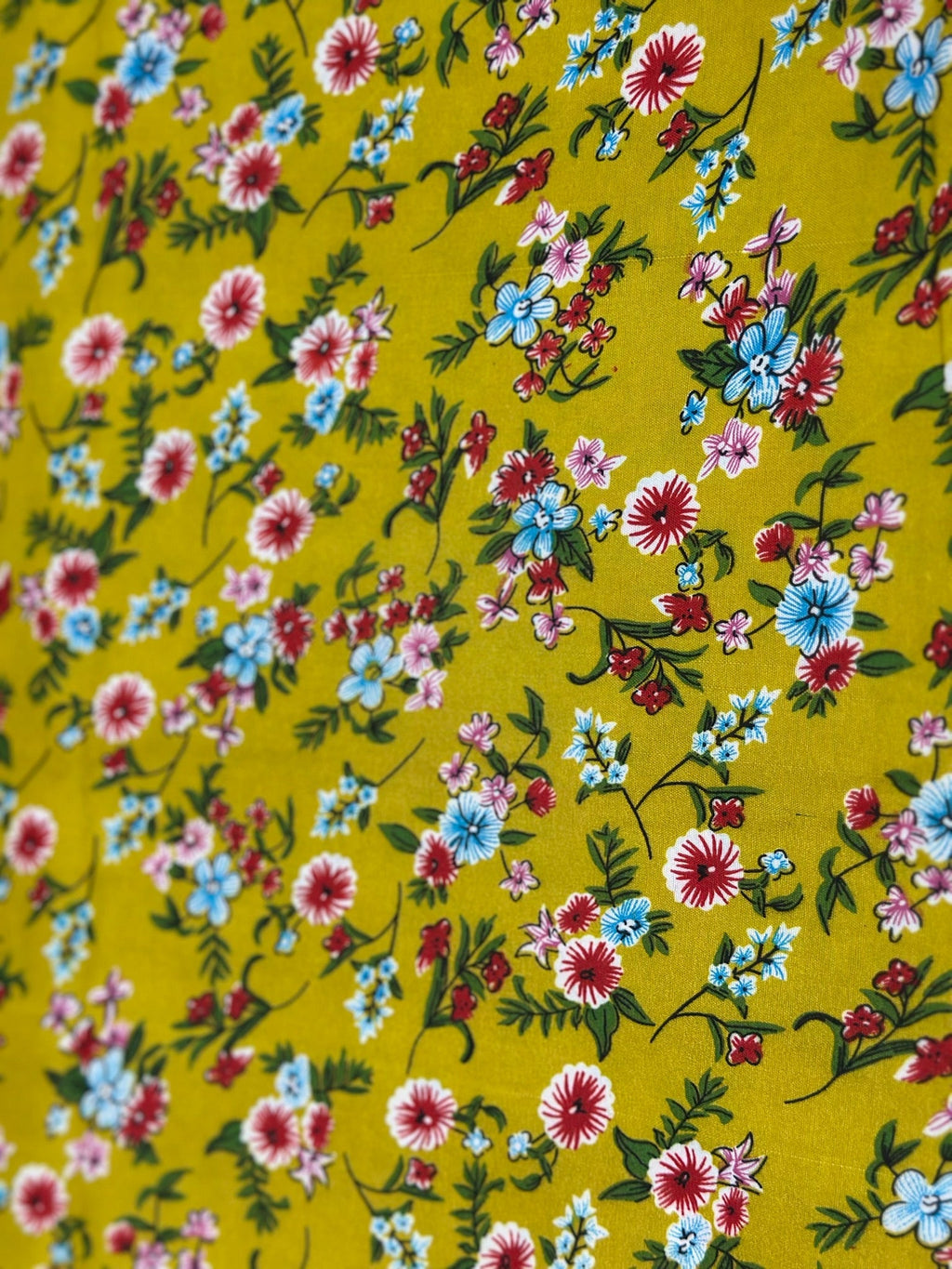 Yellow Elegant Blossom Print 2-Piece Unstitched Suit (D-279) COTTON CRAFT