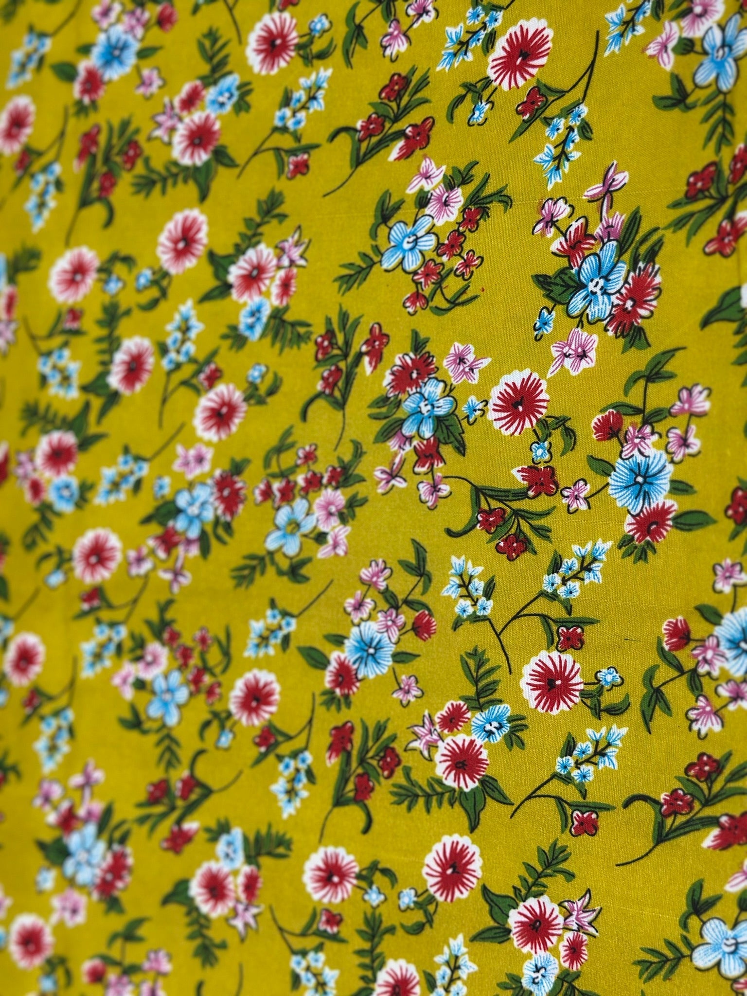 Yellow Elegant Blossom Print 2-Piece Unstitched Suit (D-279) COTTON CRAFT