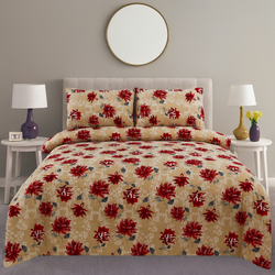 Tan & Red Floral Set