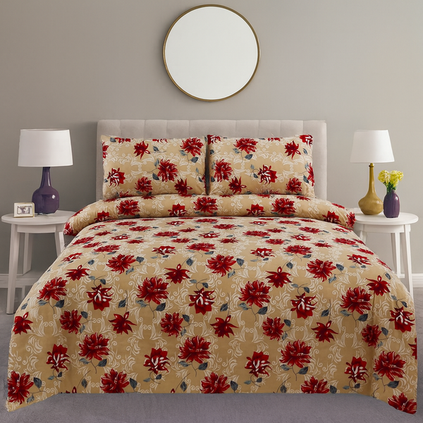 Tan & Red Floral Set