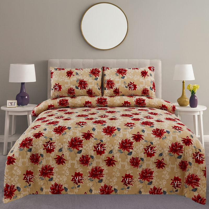 Tan & Red Floral Set