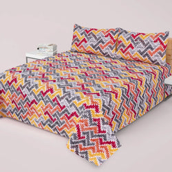 Vibrant Zigzag Pattern Bedsheet Set
