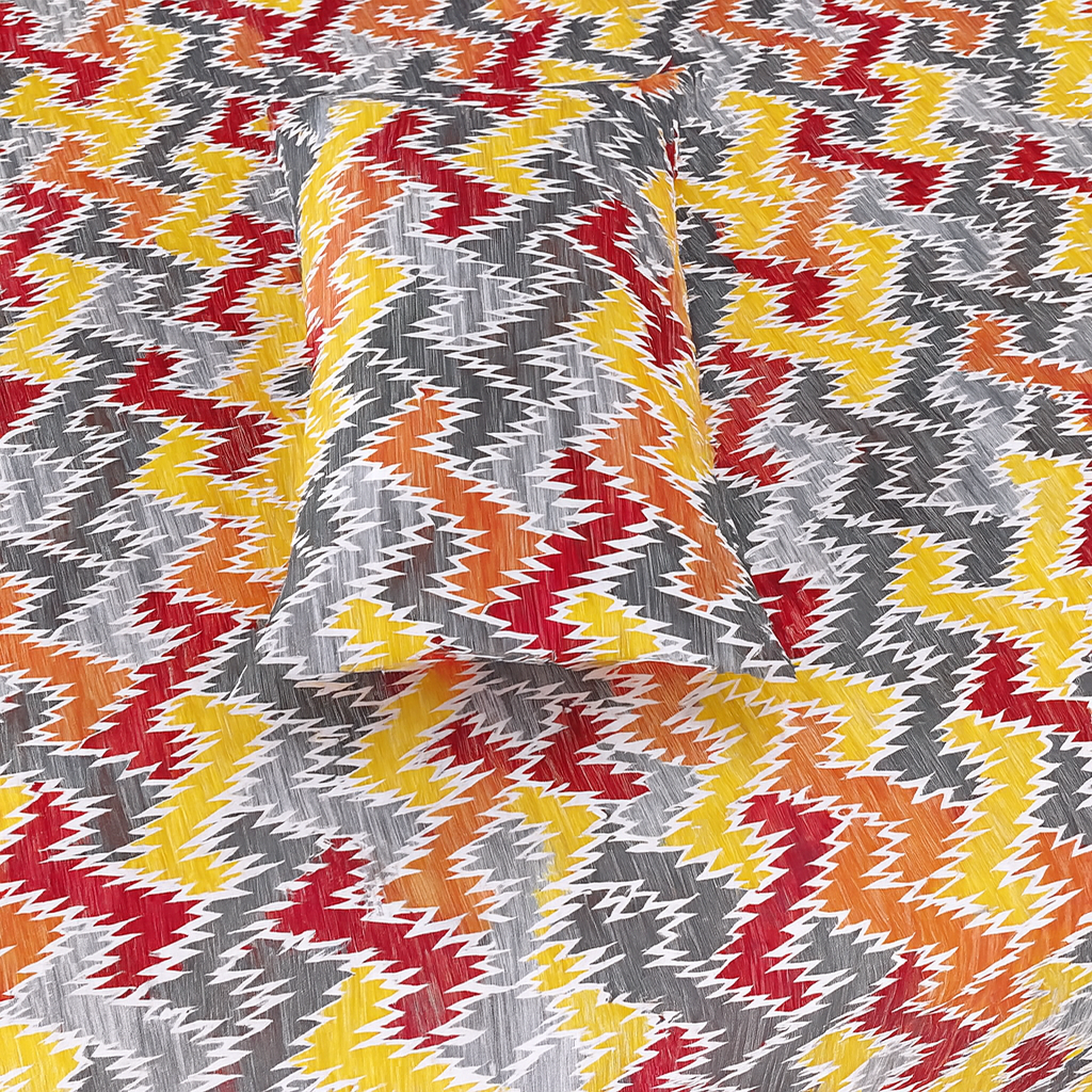 Vibrant Zigzag Pattern Bedsheet Set COTTON CRAFT