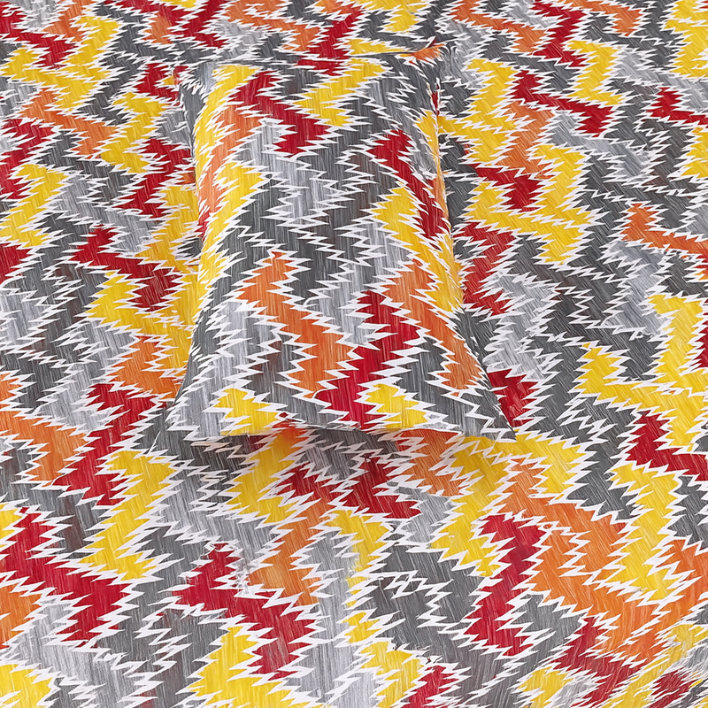 Vibrant Zigzag Pattern Bedsheet Set