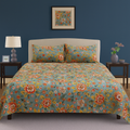 Autumn Bloom Pattern Crystal Cotton Printed Bedsheet COTTON CRAFT