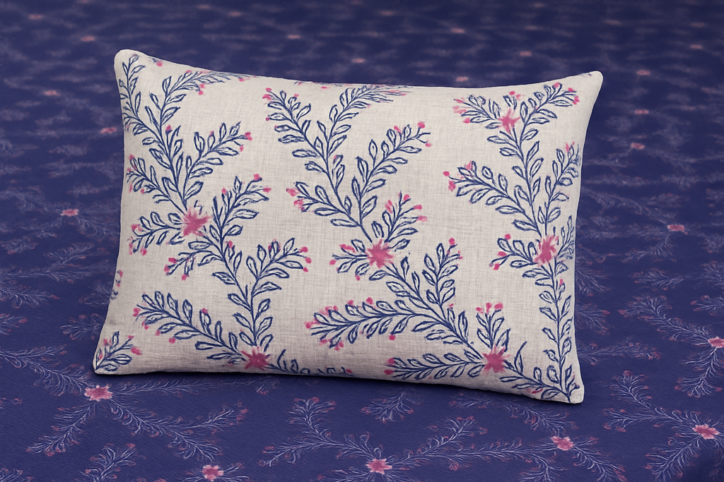 Purple Floral Print Design Cotton Bedsheet COTTON CRAFT