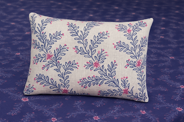 Purple Floral Print Design Cotton Bedsheet