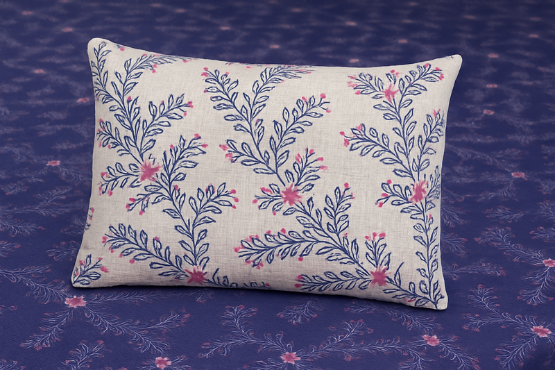Purple Floral Print Design Cotton Bedsheet